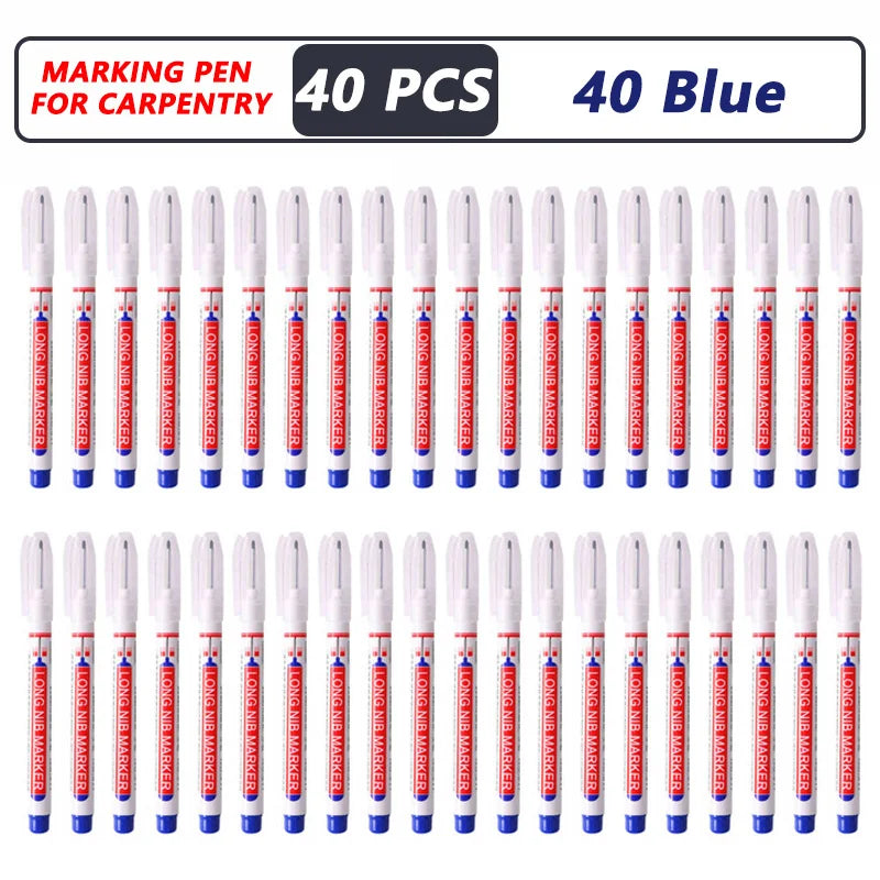 8Pcs/Set 20mm Deep Hole Long Nib Head Markers For Metal Perforating Pen Waterproof Bathroom Woodworking Decoration Multi-Purpose