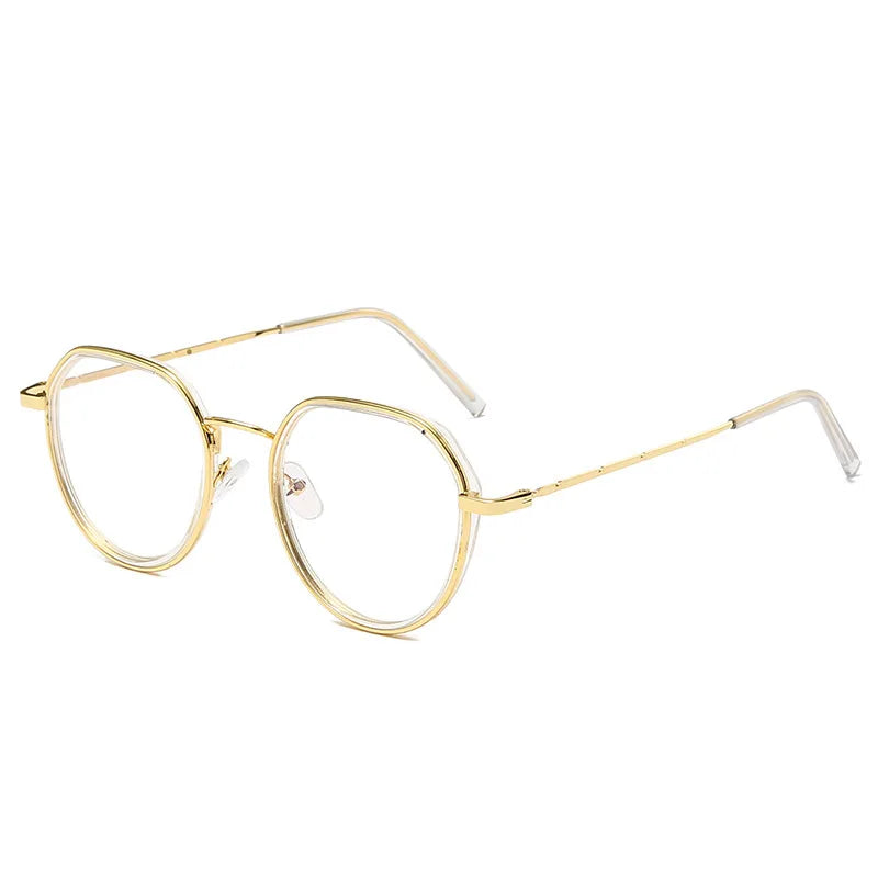 CRIXALIS Retro Round Blue Light Glsses for Women Men Fashion Computer Eyewear Vintage Metal Eyeglass Frame Female Male UV400