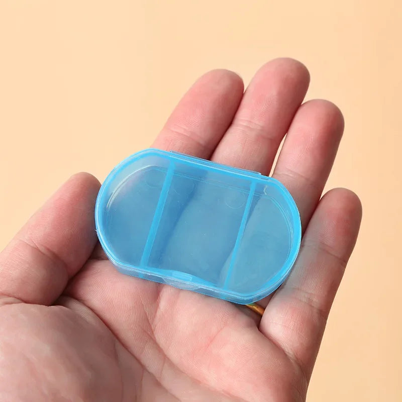 Portable Snoopys Mini Pill Box Kawaii Travel Anime Three-compartment Transparent Plastic Medicines Storage Case Container Gifts