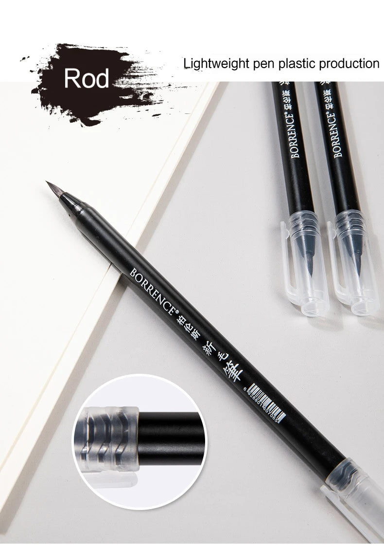 High Quality Calligraphy Practice Pen Soft Watercolor Brush BR Small Regular Script Brush Student Art Painting Writing Supplies