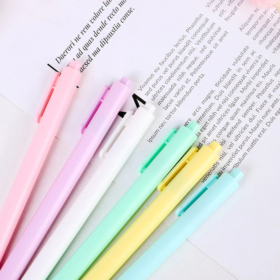 12 Pcs Ballpoint Pens, Writing Pens, Pastel Retractable Pretty Journaling Pens, Black Ink Medium Point 1.0 mm Gift Pens