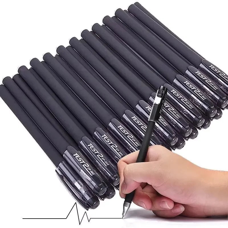 10-Pack of Black Needlepoint Ballpoint Pens for Students' Exams, Office Work, and Signing