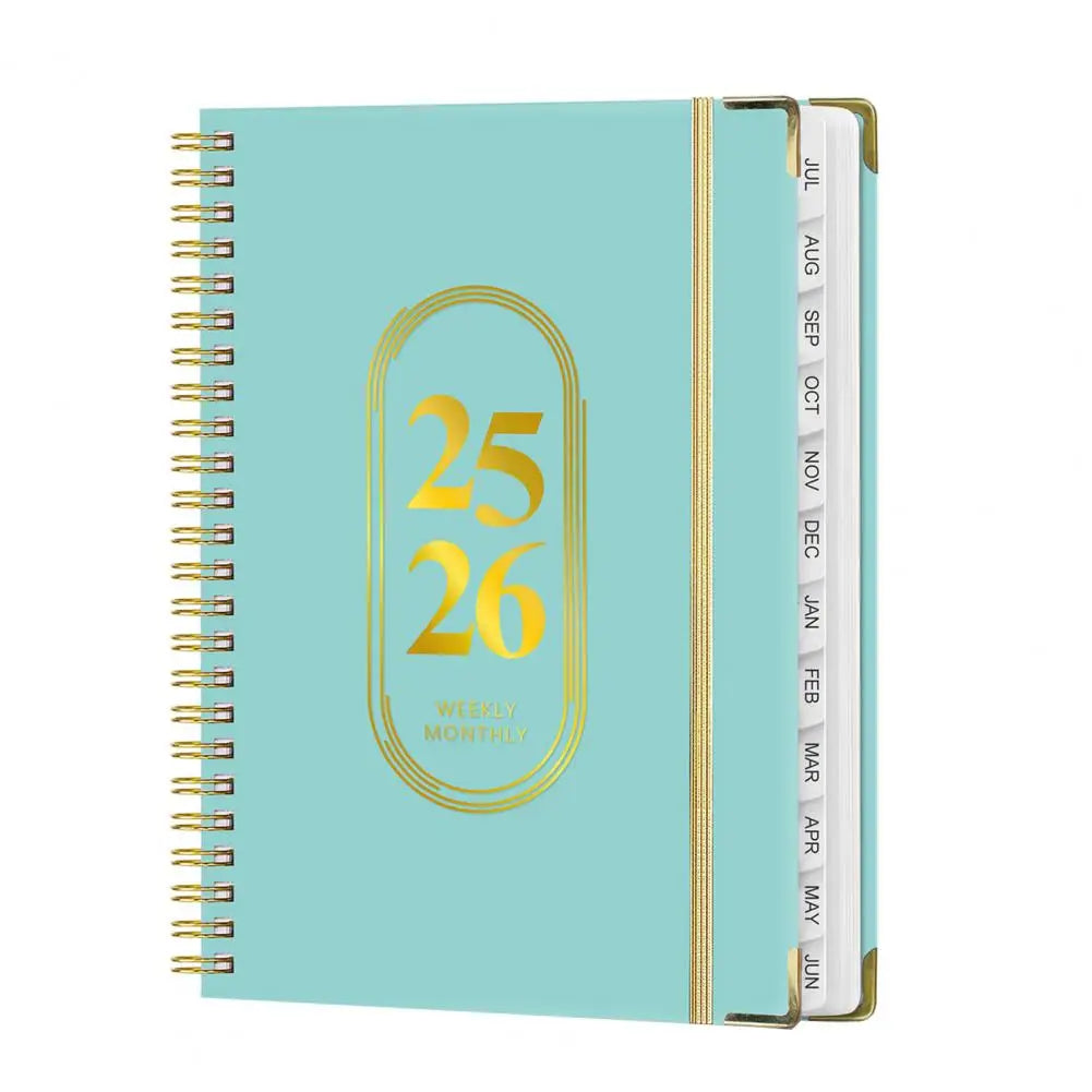 Planner Notebook 2025 End-of-life Arrangements Organizer 2025-2026 Planner Spiral Agenda Book with Stickers Elastic for Office
