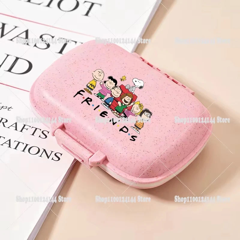 Snoopys Mini Portable Pills Organizer Case 8 Grids PillBox Tablet Storage Container Travel Weekly Medicine Pill's Box Pill Case