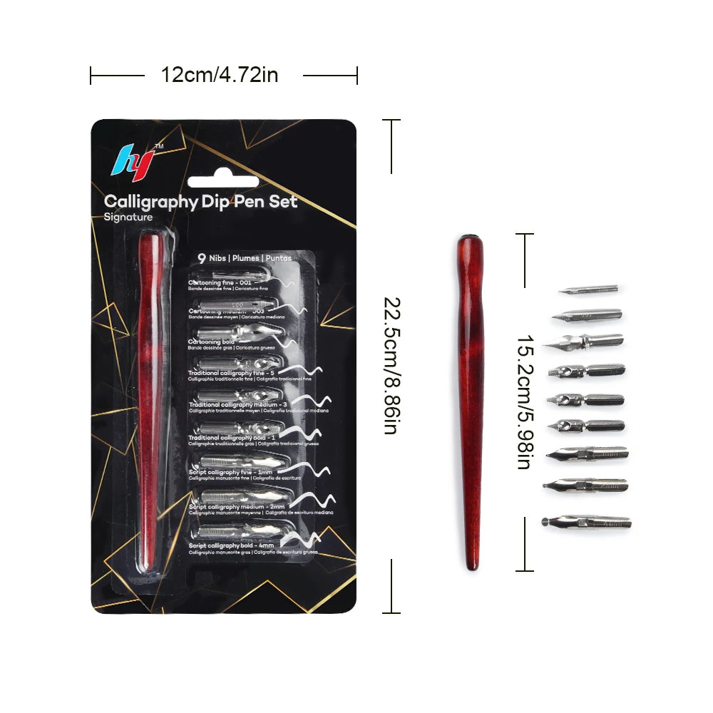 SeamiArt 9pcs. Pen Nib + 1pcs. Penholder Dip Pen Set For Cartoon Animation Lettering Art Drawing Multifunction Pen Other