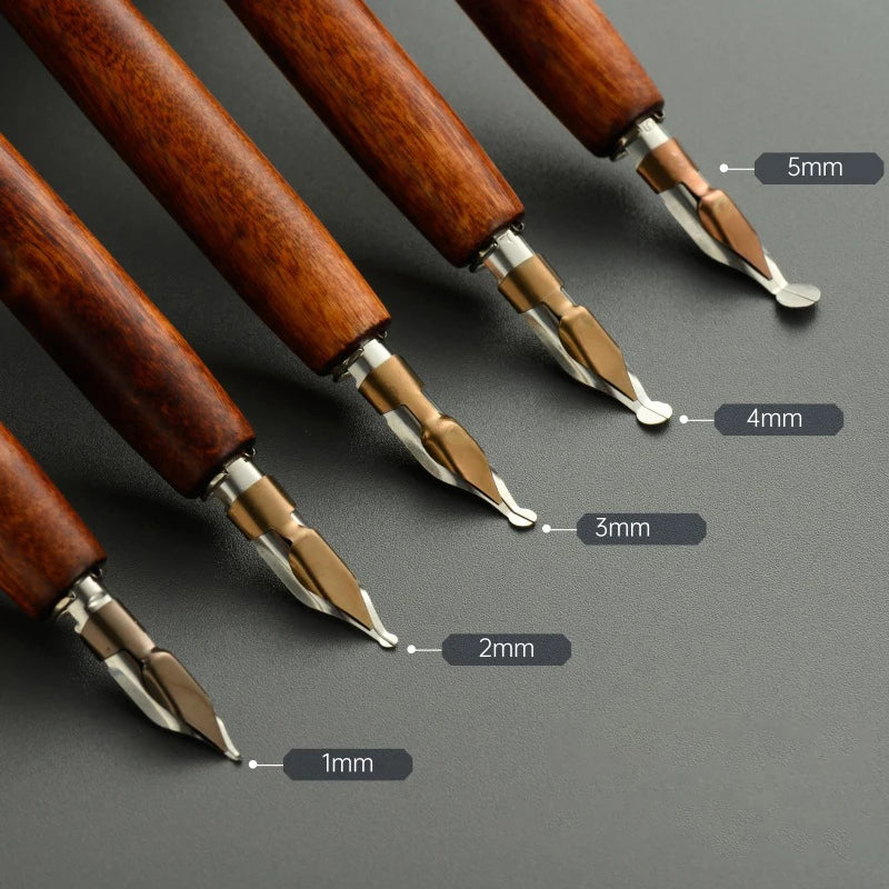 5Pcs Literary Retro Wooden Dip Pen 5 Nibs Set Antique Dip Calligraphy Writing Pen Office Stationery Writing Tools