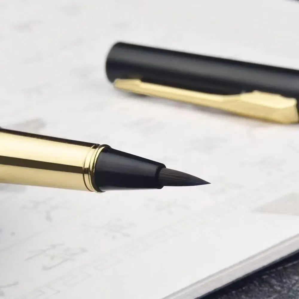 3 PCS Durable Fountain Pen Type Calligraphy Brushes Soft Hair Business Calligraphy Pen Writing Metal Practice Brush School