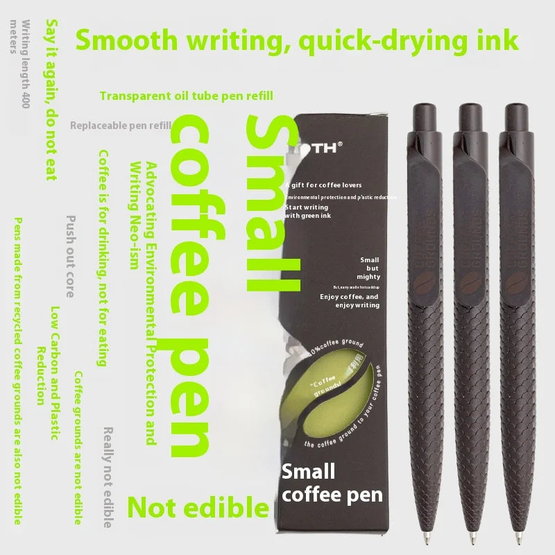 Coffee pen, small coffee pen, high-quality, eco-friendly, neutral pen for students, exams, office, black 0.5mm