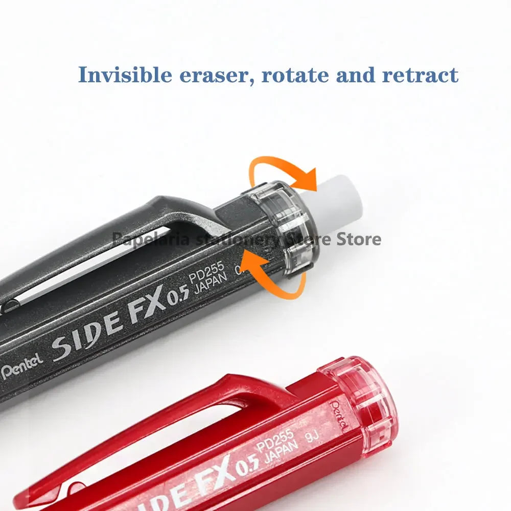 1pcs Pentel Mechanical Pencil 0.5mm PD255 Drawing Art Supplies Office Accessories Student School Stationery Side Press Out Lead