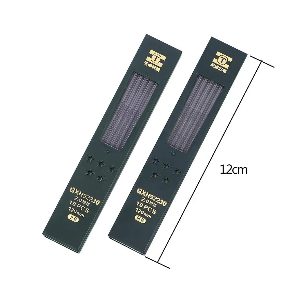 Pen Core 10 Pcs/box Writing Black Pencils Mechanical Pencil Refill Student Stationery HB/2B Lead for School Supplies