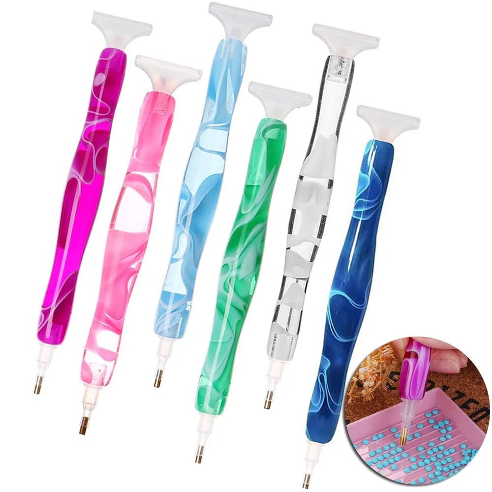 Premium Resin Diamond Painting Pen With Plastic Tips, Ergonomic Grip for DIY Diamond Art Craft