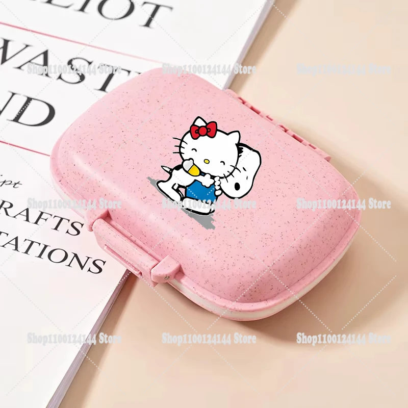 Snoopys Mini Portable Pills Organizer Case 8 Grids PillBox Tablet Storage Container Travel Weekly Medicine Pill's Box Pill Case