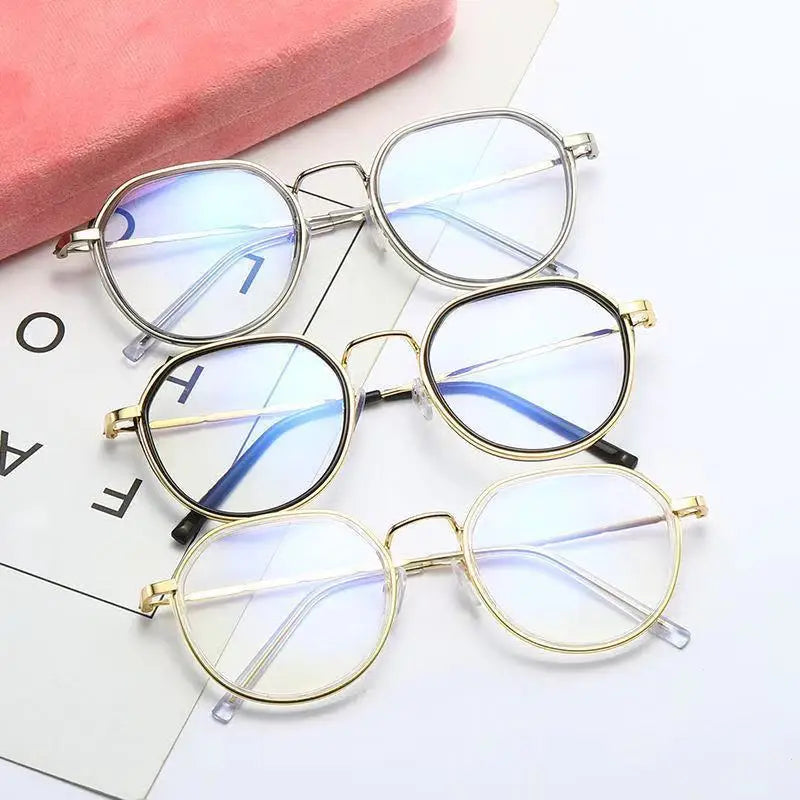CRIXALIS Retro Round Blue Light Glsses for Women Men Fashion Computer Eyewear Vintage Metal Eyeglass Frame Female Male UV400