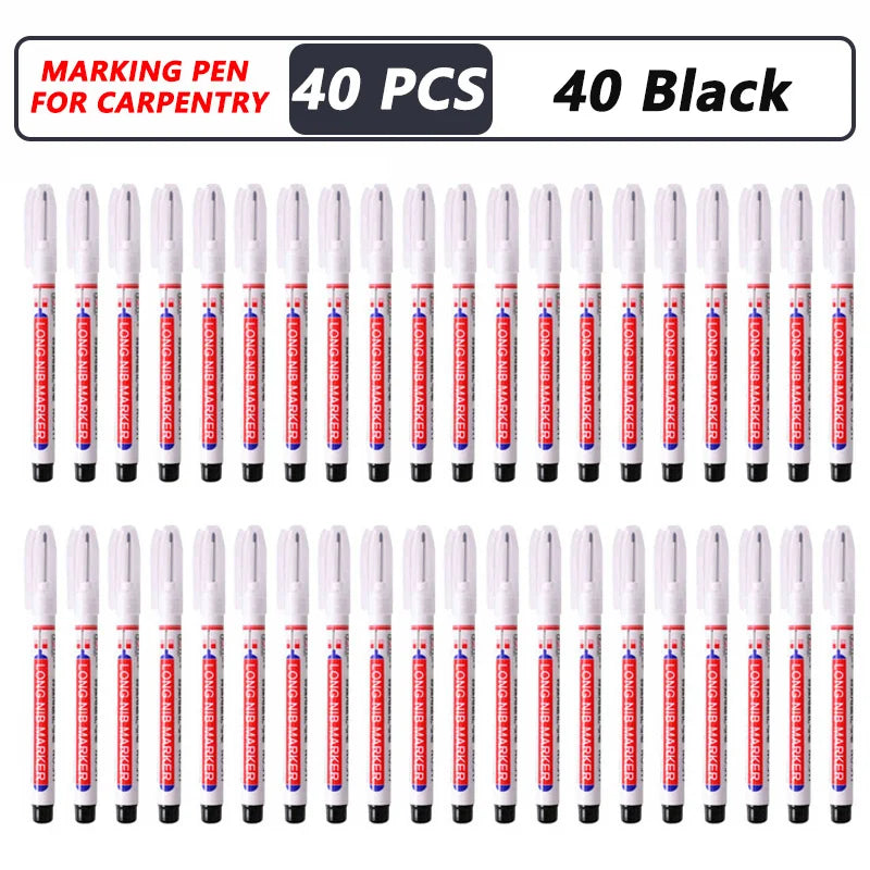 8Pcs/Set 20mm Deep Hole Long Nib Head Markers For Metal Perforating Pen Waterproof Bathroom Woodworking Decoration Multi-Purpose