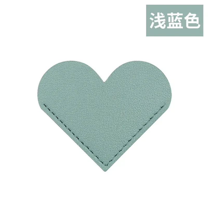PU Bookmark Leather Heart Bookmark Mini-portable Gift Heart Bookmark Page Folder Corner Protective Cover School Supplies