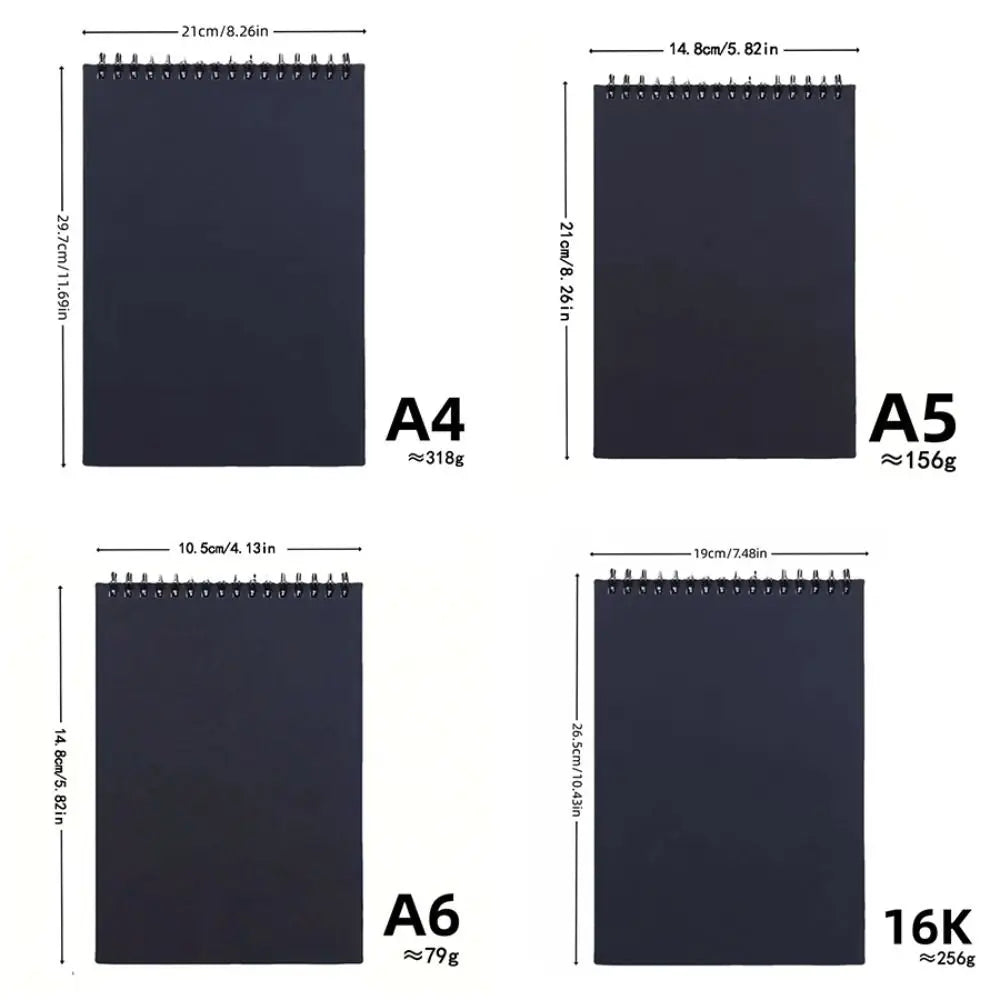 30 Sheets 8K 16K Coil Sketchbook A4 A5 A6 Spiral Bound Thick Drawing Paper Eco-Friendly Acid Free Artist Sketch Pad Colored Lead