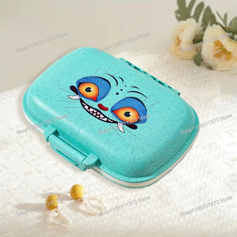 Move K-Pop Demon Hunters 8 Grid Compartment Pill Storage Box Fashion Printed Portable Travel Home Vitamin Container Cartoon Gift
