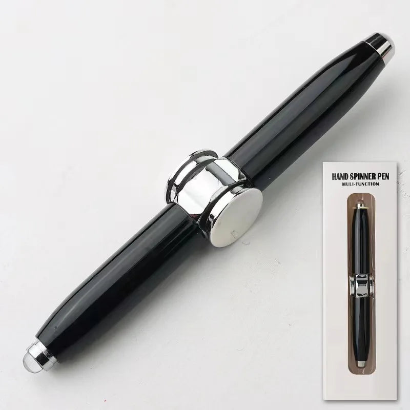 Led Fingertip Spinning Pen Fidget Anxiety Decompression Gyro Metal Ballpoint Gyroscope Pen Writing Pens school For Kids Adults