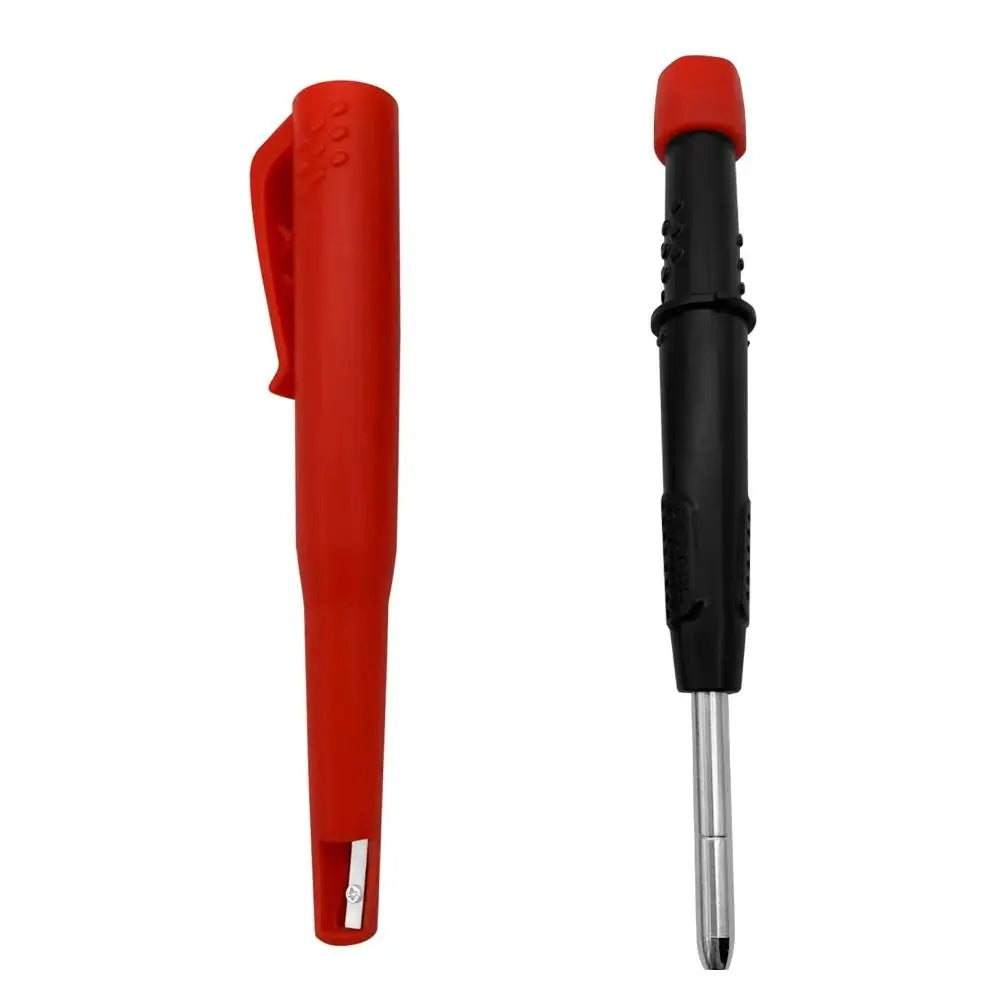Solid Carpenter Mechanical Pencil One-piece design Pen Cap With Sharpener Woodworking Construction Pencil Stationery Supplies