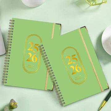 Planner Notebook 2025 End-of-life Arrangements Organizer 2025-2026 Planner Spiral Agenda Book with Stickers Elastic for Office