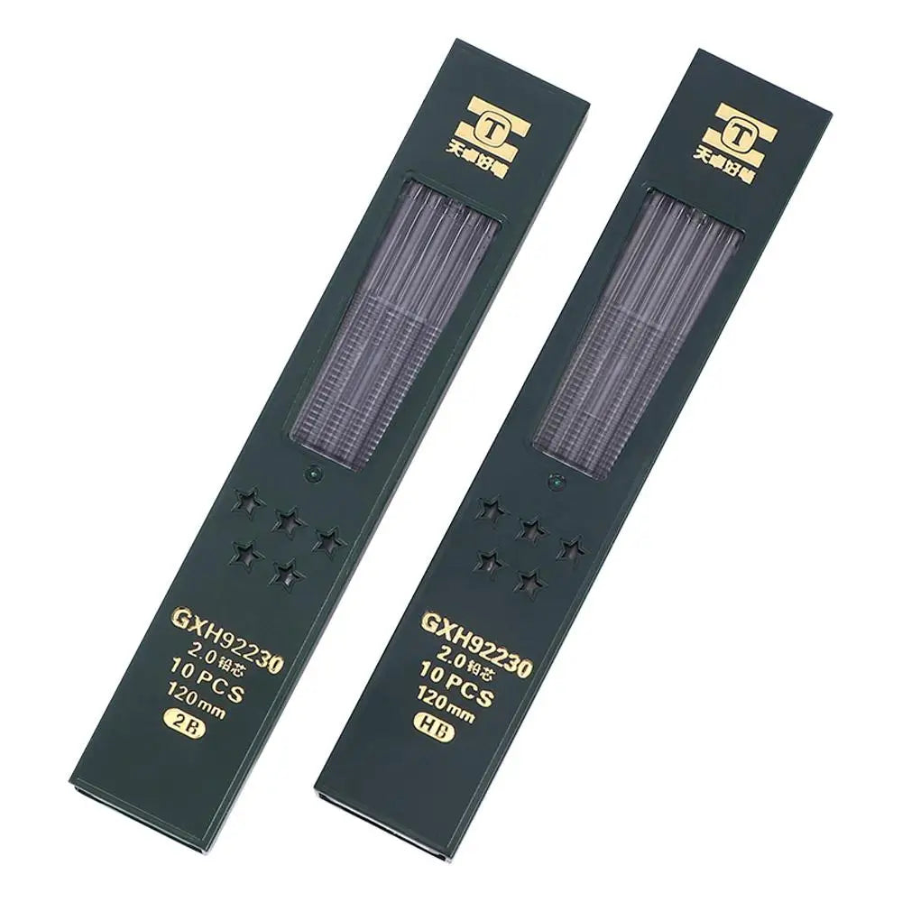 Pen Core 10 Pcs/box Writing Black Pencils Mechanical Pencil Refill Student Stationery HB/2B Lead for School Supplies