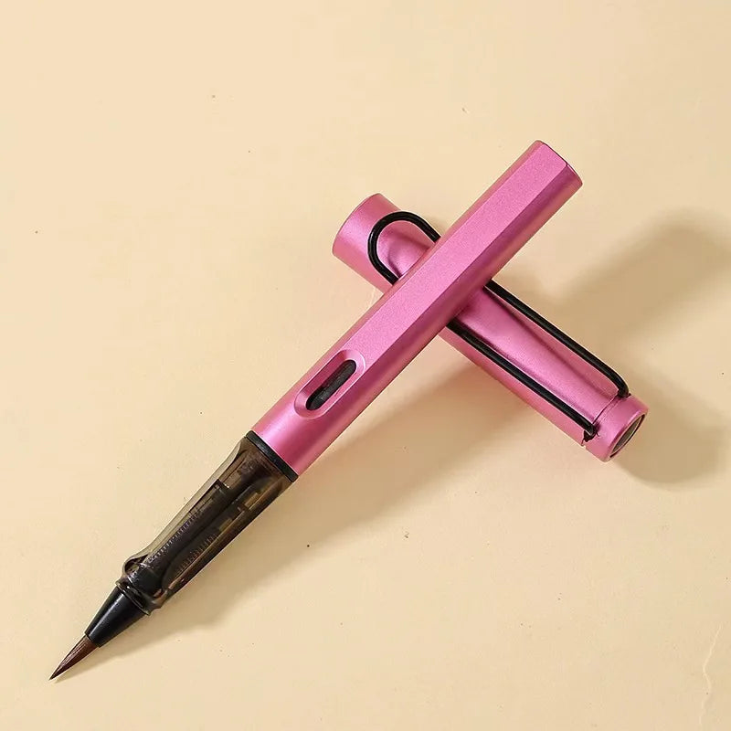 Pen Type Calligraphy Brushes Beginner's Writing Brush Soft Weasel Hair Small Regular Script Brush for Student Painting Writing