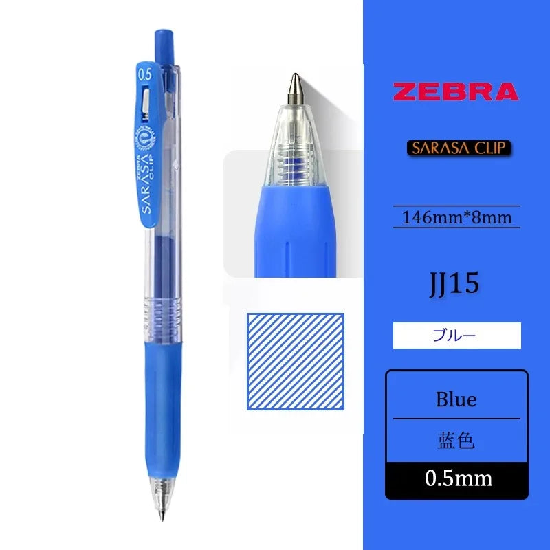 1pcs Japan ZEBRA SARASA Gel Pen JJ15 0.5mm Color Large Capacity Quick Drying for Writing Kawaii School Stationery Art Supplies