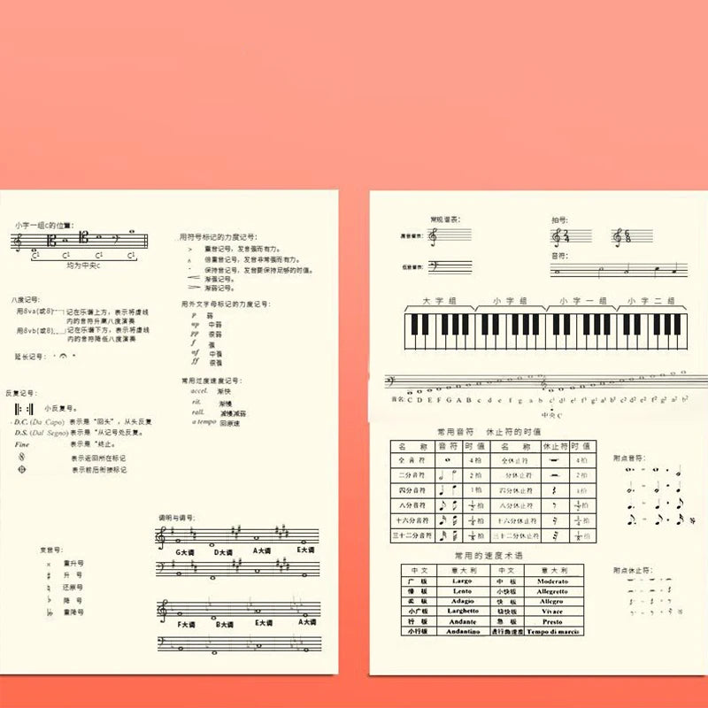 18 Sheets Music Practice Notebook Piano Violin Book Piano Universal Five-Line Musical Notation Book Music Pactice Tool Notebook