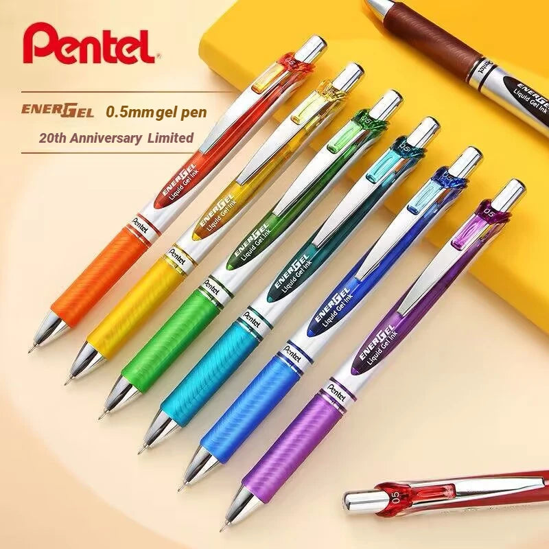 1pc Pentel  BLN75 Gel Pen 20th Anniversary Smooth And Quick-drying Press Water Pen For Students With 0.5mm Japanese Stationery
