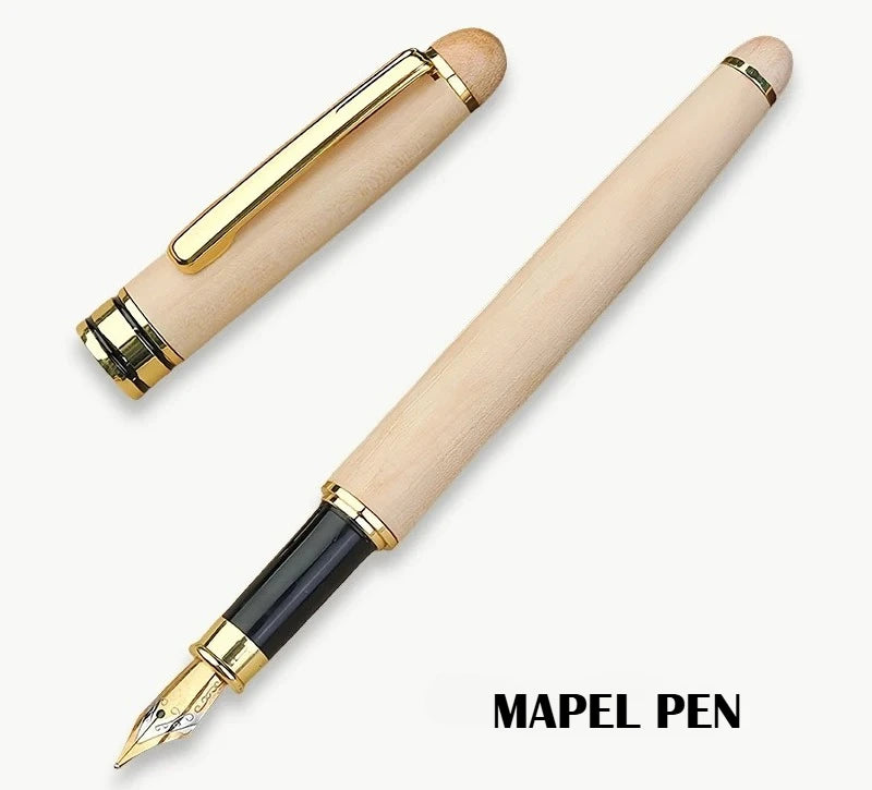 Custom Wood Ballpoint Pen Laser Engrave LOGO Text Personalized Sign Pen for Family Company Friend Gift Box Available