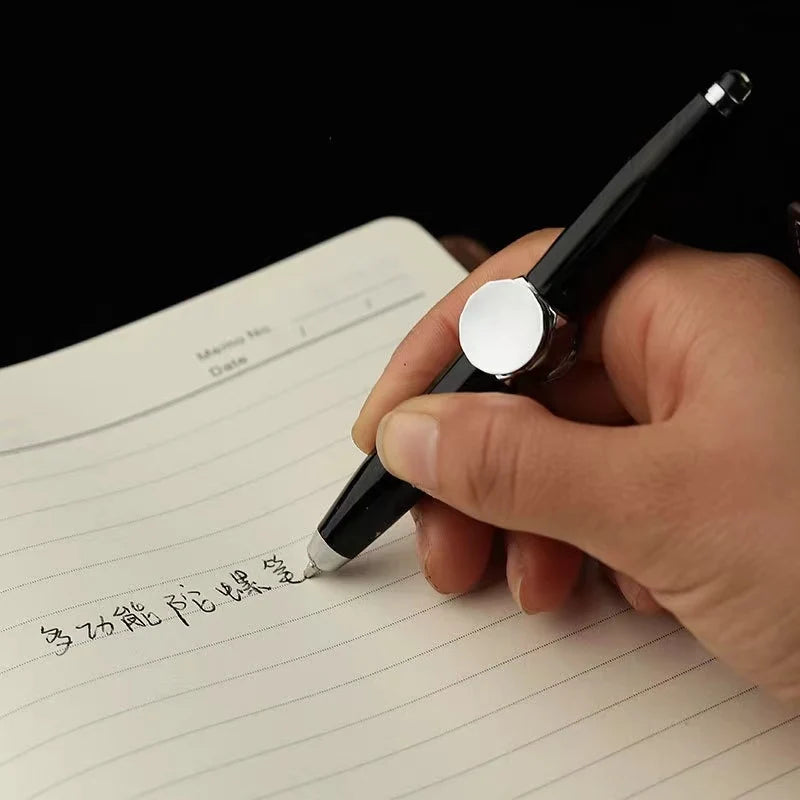 Led Fingertip Spinning Pen Fidget Anxiety Decompression Gyro Metal Ballpoint Gyroscope Pen Writing Pens school For Kids Adults