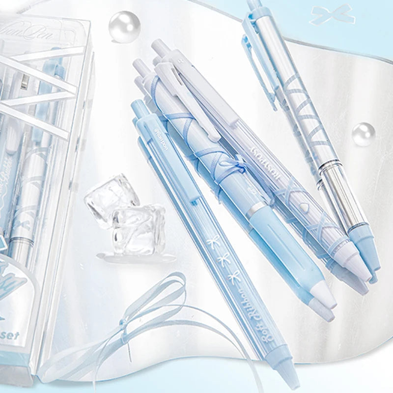 4Pcs Fashion Ballet Series Stationery Pen Quick Drying Gel Pens Writing Pen Student Press the Neutral Pen Aesthetic Stationery