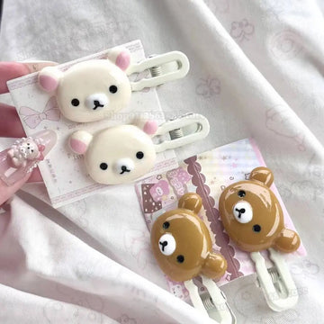 Easy Bear Cute Hairclip Girls Rilakkuma Headwear Cartoon Easy Bear Hair Clip Lazybear Sweet Bangs Edge Clip Hair Accessories