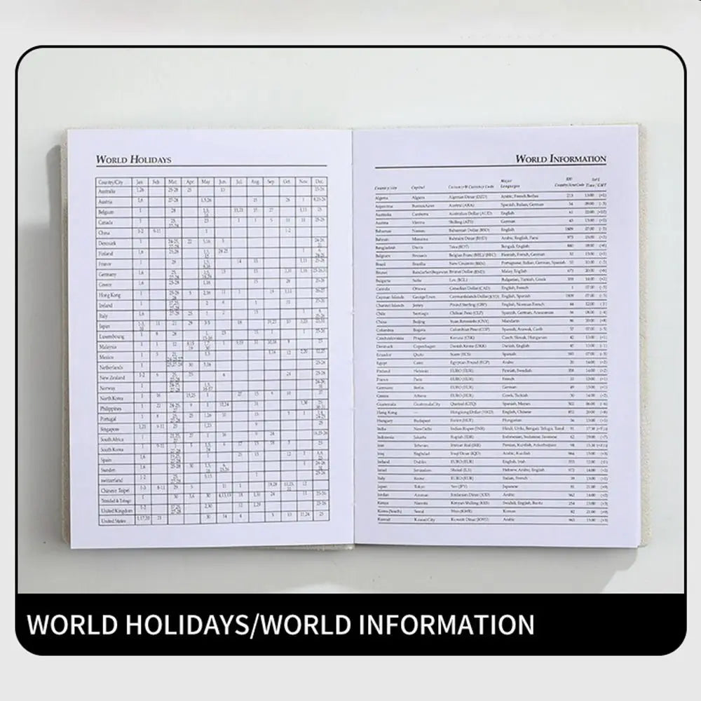 English A7 Mini Pocket Notebook To Do List Taking Notes Efficiency Plan Notebook 12 Months Diary Notepad 365 Days Notepad