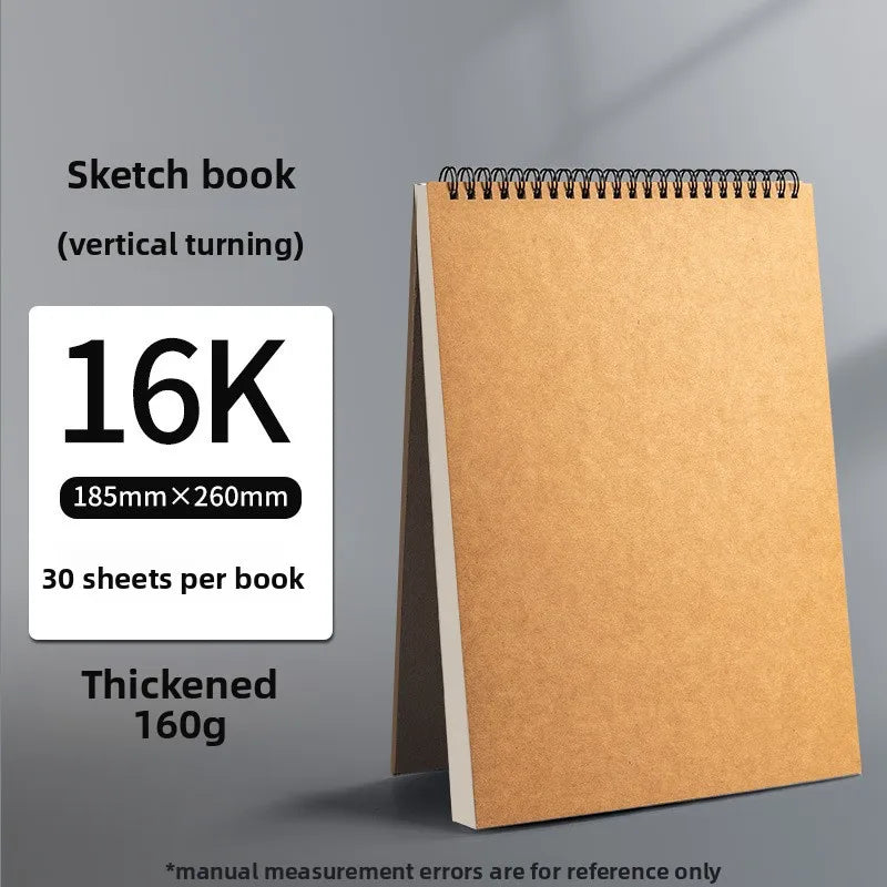 160g Professional Thick Sketchbook Sketch Drawing Paper 30 Sheets A5 A4 16K 8K Drawing Notebook Graffiti Book School Art Supplie