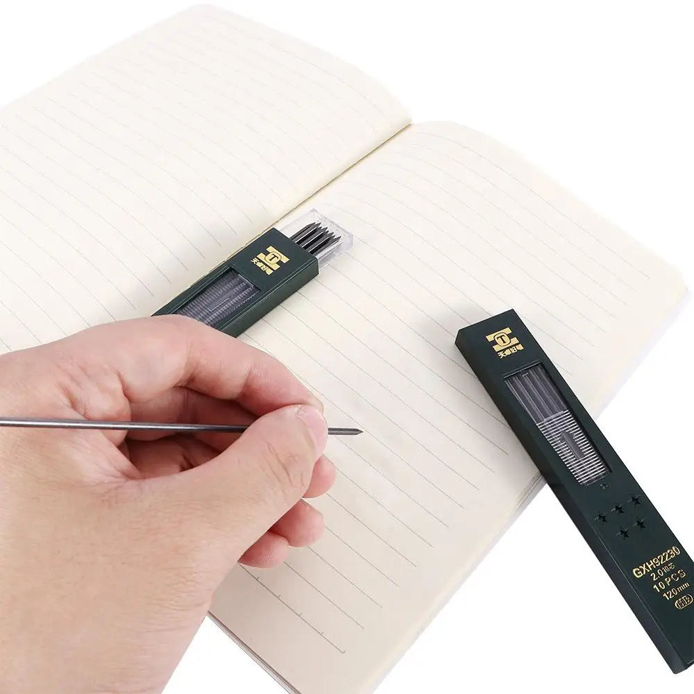 Pen Core 10 Pcs/box Writing Black Pencils Mechanical Pencil Refill Student Stationery HB/2B Lead for School Supplies