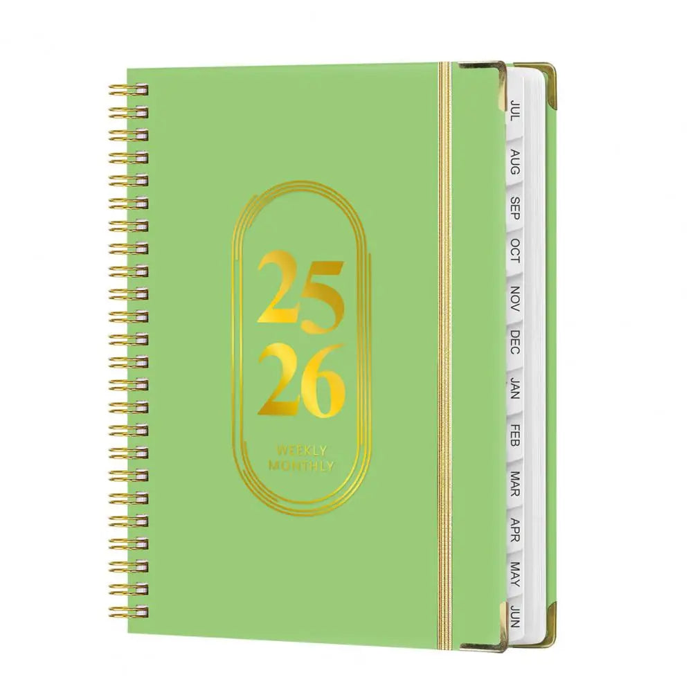 Planner Notebook 2025 End-of-life Arrangements Organizer 2025-2026 Planner Spiral Agenda Book with Stickers Elastic for Office