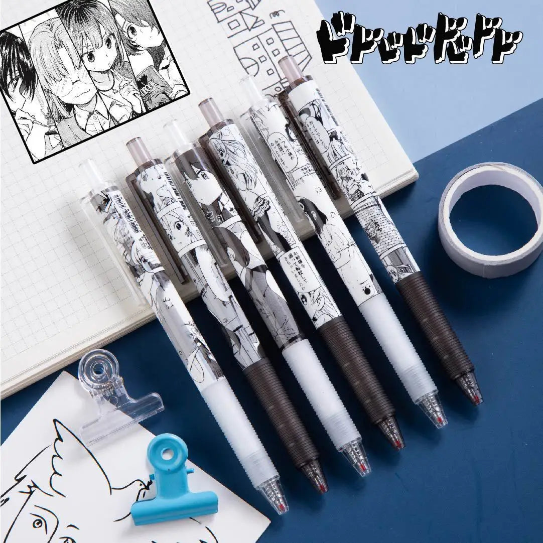 Cartoon Anime Hanako-Kun Inspired Retractable Gel Pen - Black & White Bullet Tip Sketch Pen with Bouncy Design