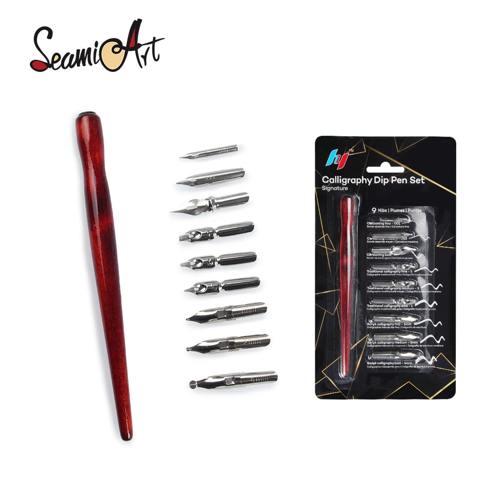 SeamiArt 9pcs. Pen Nib + 1pcs. Penholder Dip Pen Set For Cartoon Animation Lettering Art Drawing Multifunction Pen Other