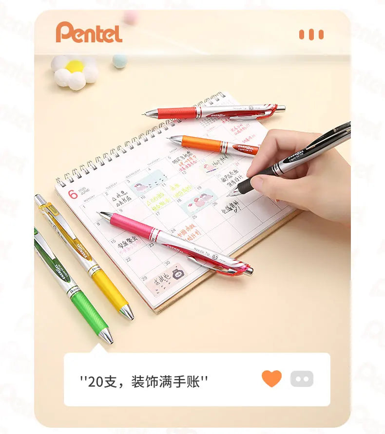 1pc Pentel  BLN75 Gel Pen 20th Anniversary Smooth And Quick-drying Press Water Pen For Students With 0.5mm Japanese Stationery