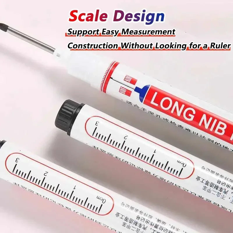 8Pcs/Set 20mm Deep Hole Long Nib Head Markers For Metal Perforating Pen Waterproof Bathroom Woodworking Decoration Multi-Purpose
