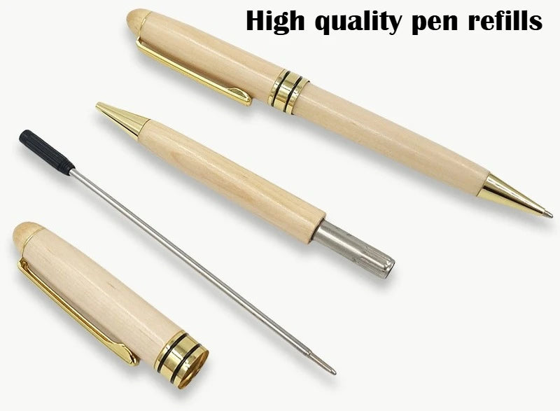 Custom Wood Ballpoint Pen Laser Engrave LOGO Text Personalized Sign Pen for Family Company Friend Gift Box Available