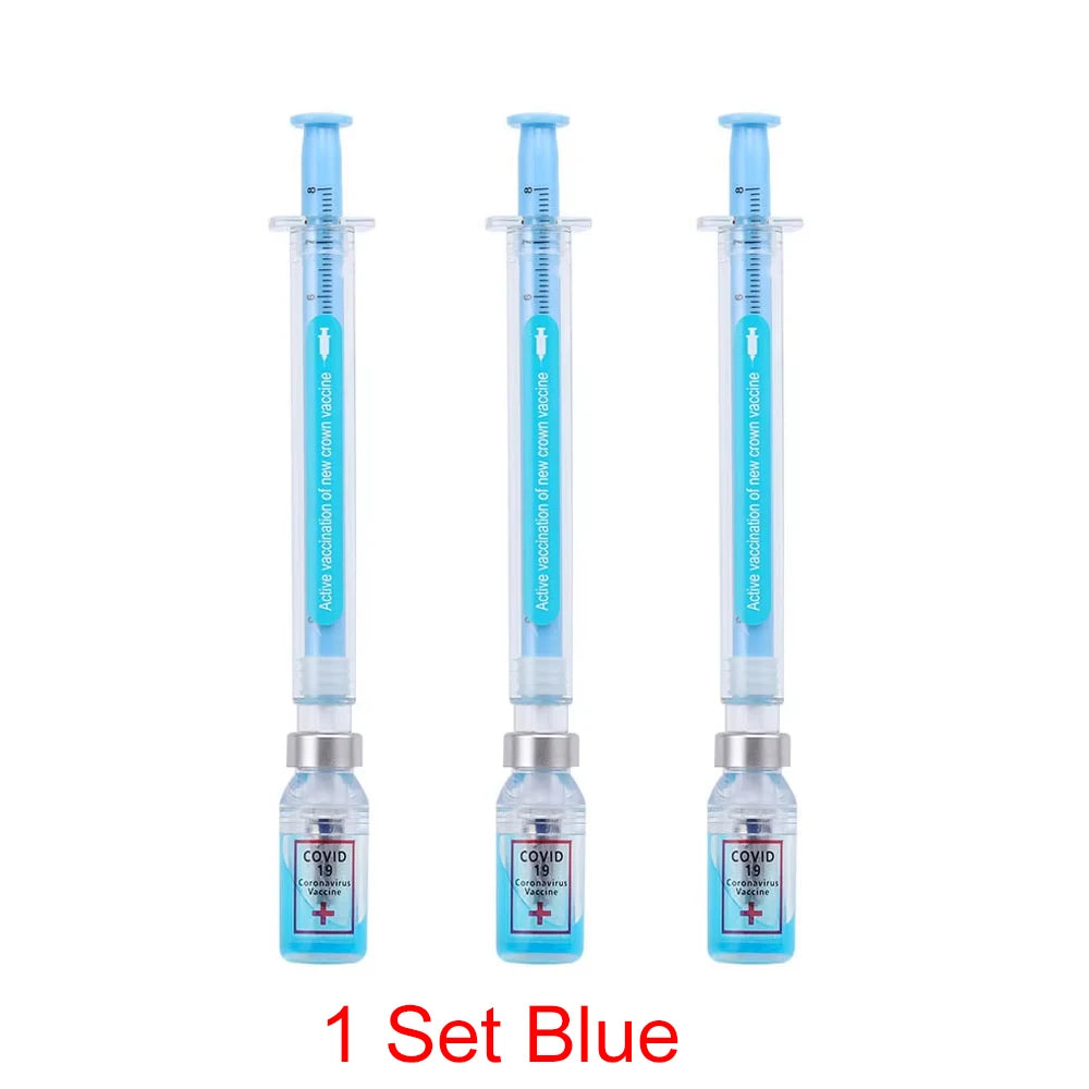 3 pcs/set,1-3-5 set Creative Novelty Syringe Peculiar Shape Stationery 0.5 MM Cute Gel Pen