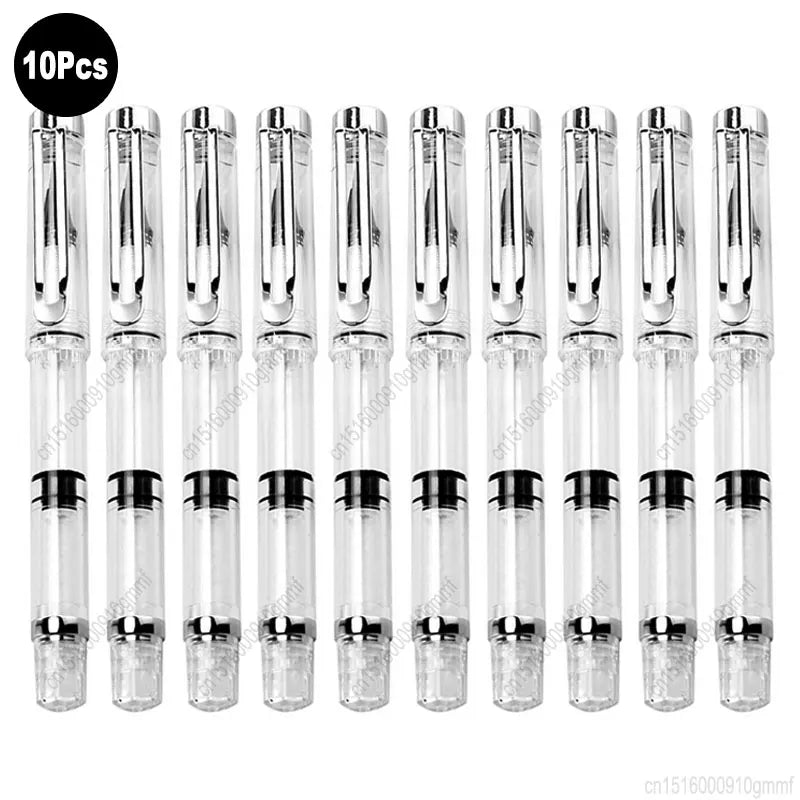 1/10Pcs Set Soft Tip Watercolor Brush Pen Transparent Calligraphy Brush Refillable Ink Fountain Art Drawing Painting Writing Pen