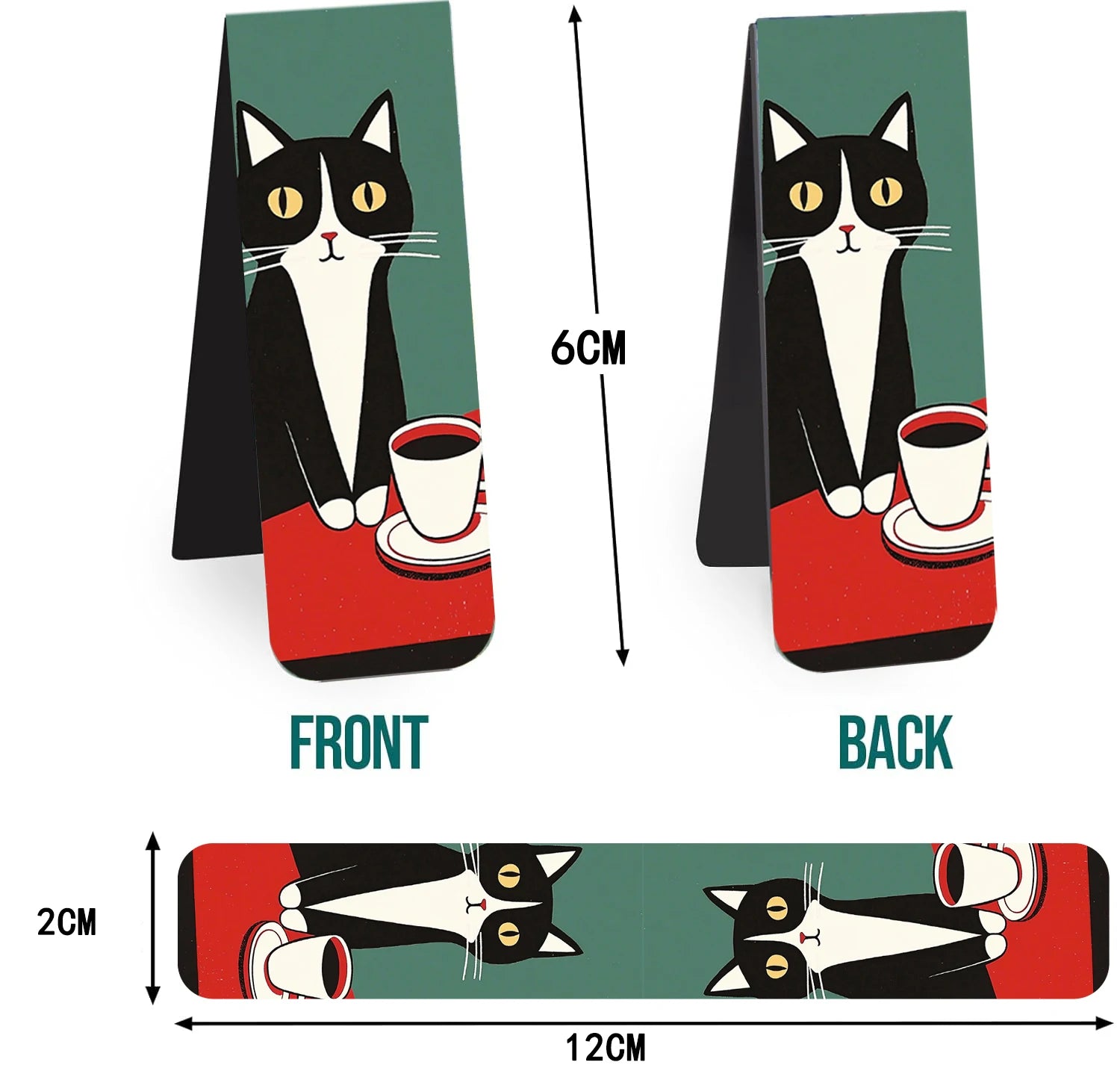 5PCS Simple And Fun Cat Magnetic Bookmarks Reading Items Page Holder Stationery Office Supplies Book For Pages Books Readers