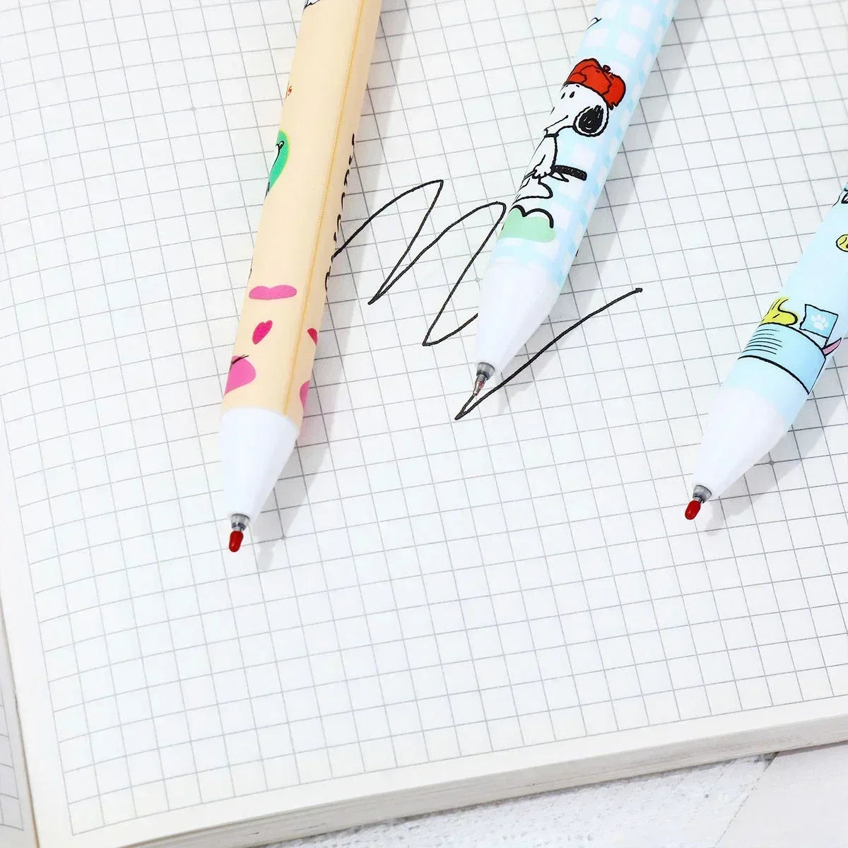 Snoopy cartoon press pen kawaii black neutral pen student cute stationery school supplies wholesale anime peripheral gift