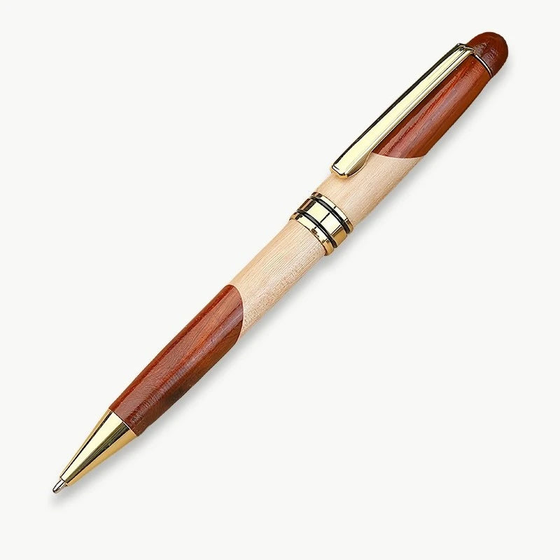 Custom Wood Ballpoint Pen Laser Engrave LOGO Text Personalized Sign Pen for Family Company Friend Gift Box Available