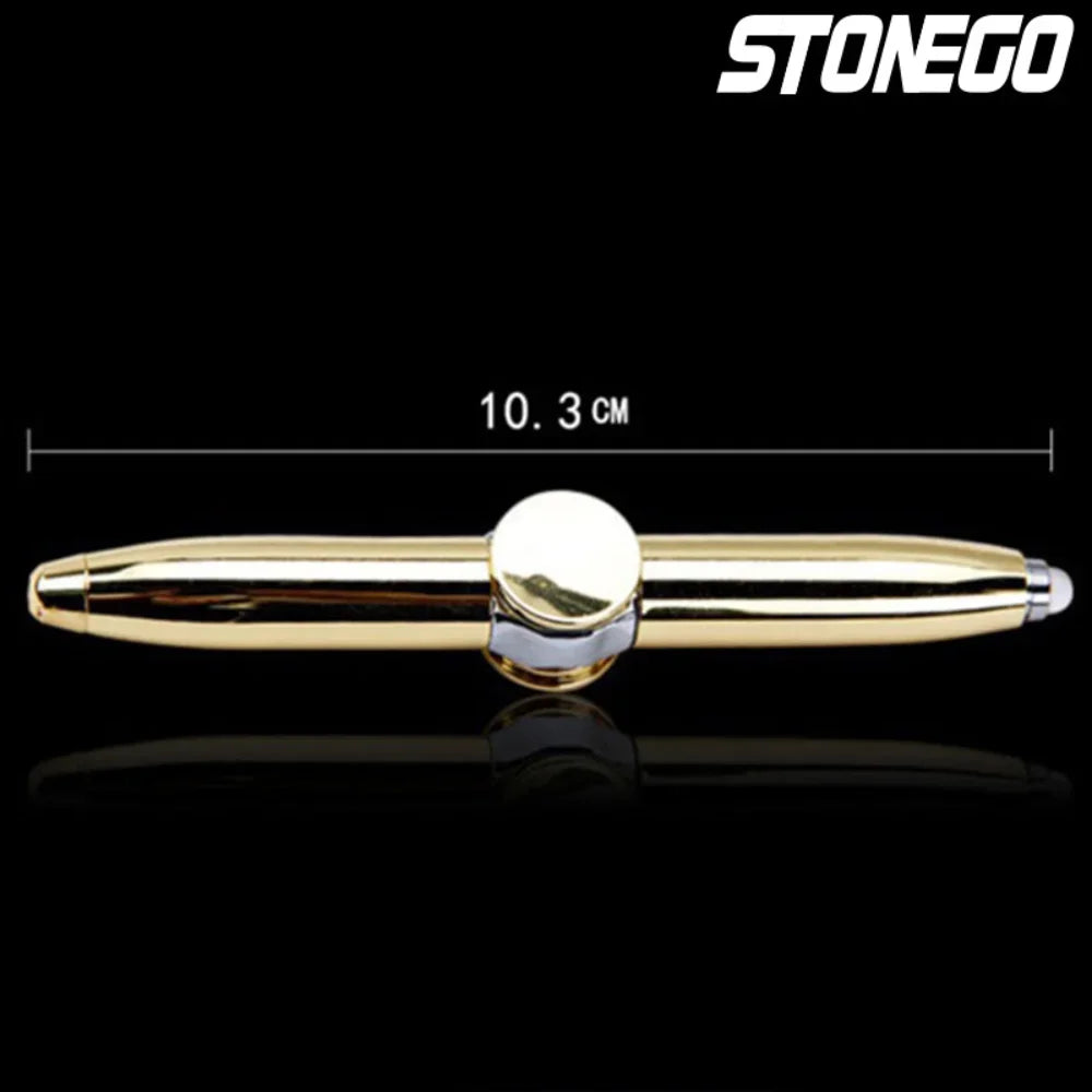 STONEGO Relieve Stress Spinner Pen Stonego Gyroscope Decompression Light Ball Pen Shape Finger Gyro Writing Pen