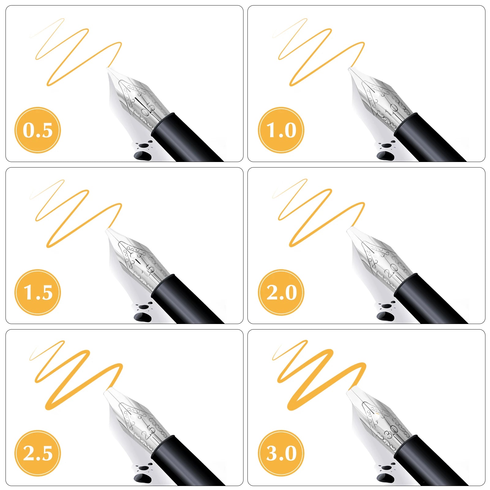 30Pcs PenNibs Stainless Steel Writing Drawing Supplies for Students Artists Beginners Calligraphy Fountain Pen Nibsreplacements