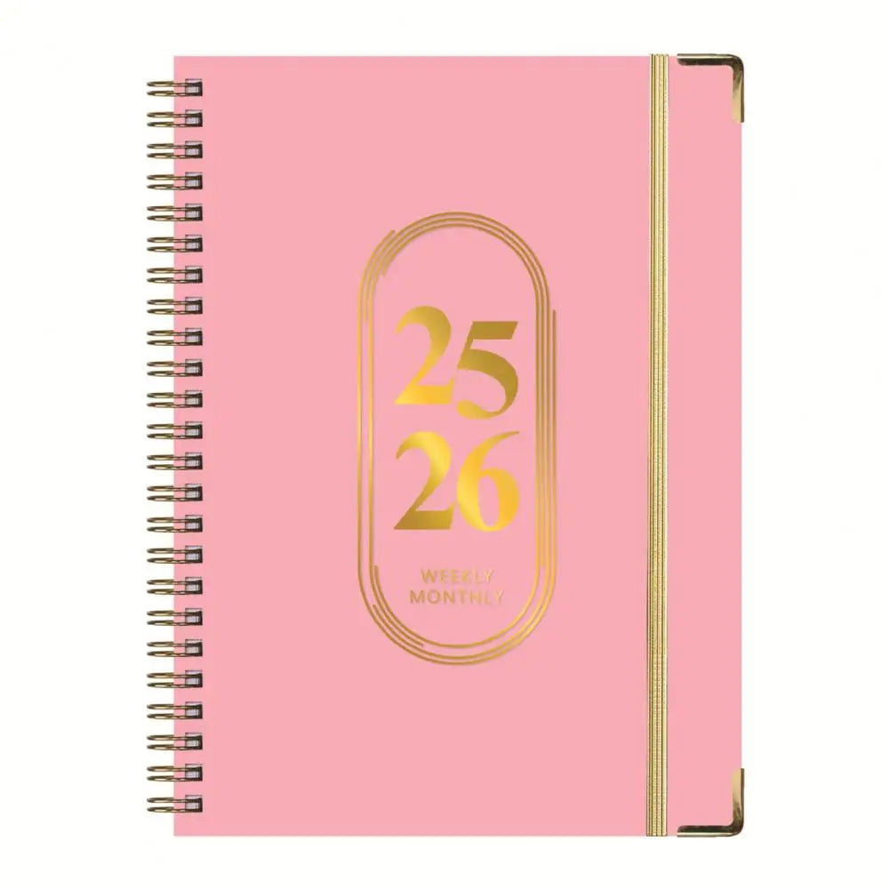 Planner Notebook 2025 End-of-life Arrangements Organizer 2025-2026 Planner Spiral Agenda Book with Stickers Elastic for Office
